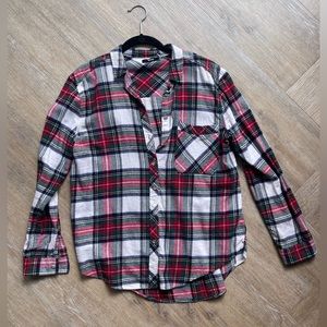 Urban outfitters red, white, green and black flannel. MEDIUM.